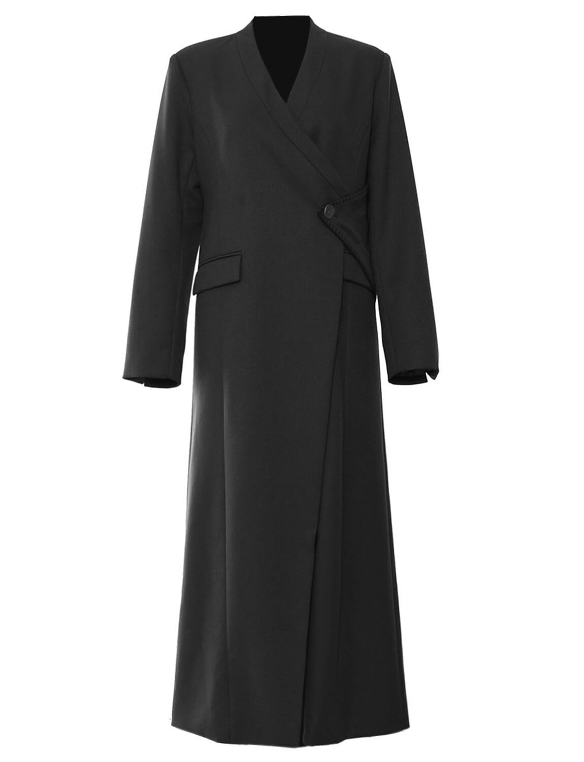 Womens Shawl Lapel Coat Prom Business Long Blazer Dress Suit Jacket