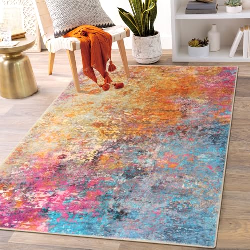 Lahome Modern Abstract Area Rug - 3x5 Washable Kitchen Rugs
