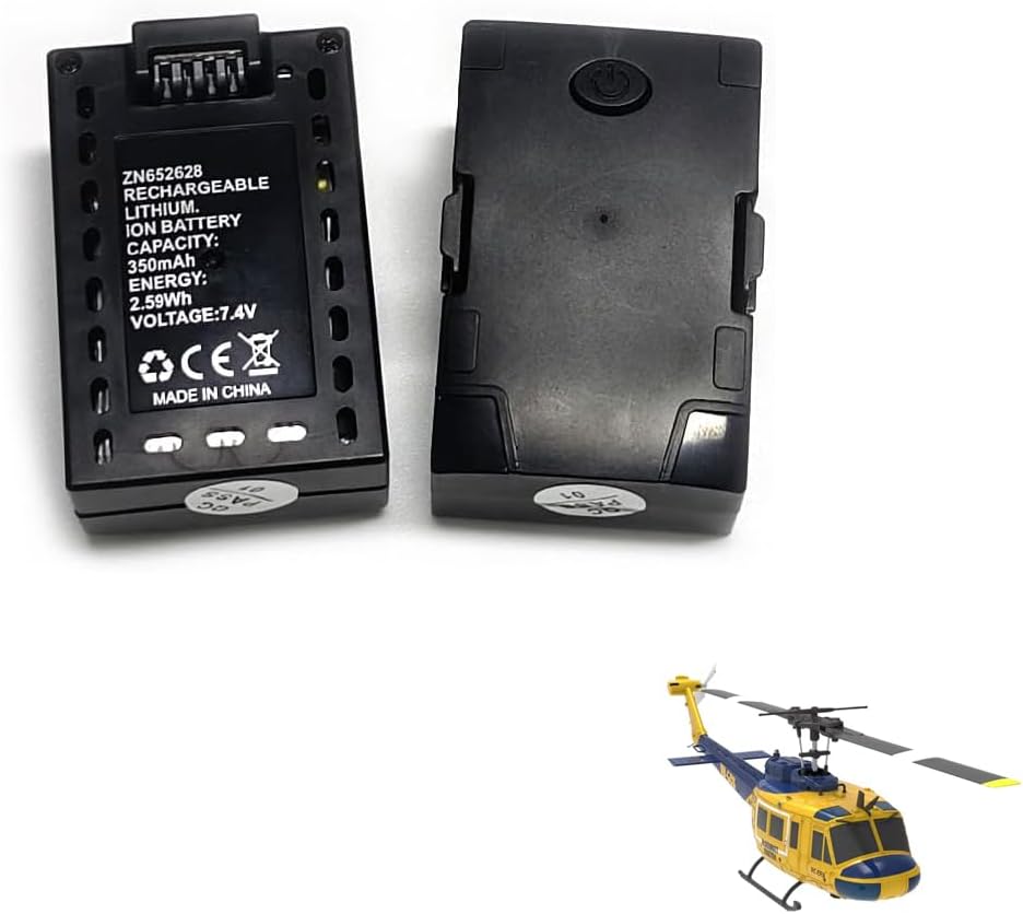 2 Pack Batteries for RC Helicopter C138 C190 C189 C186 C032 C123 C129 V2 K127 K170 (C123)