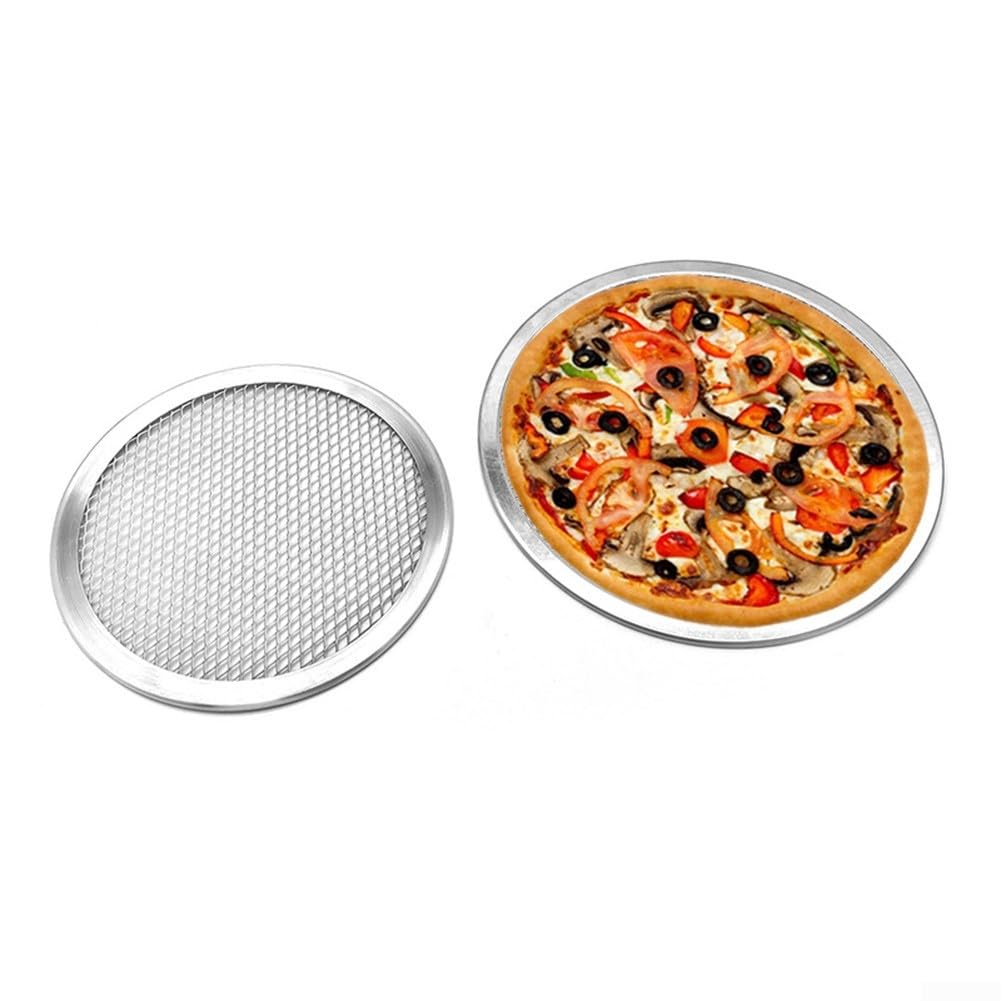 3 dischi di rete per pizza, 30,5 cm, in lega di alluminio, per fare pizze, biscotti, pane e pasticcini