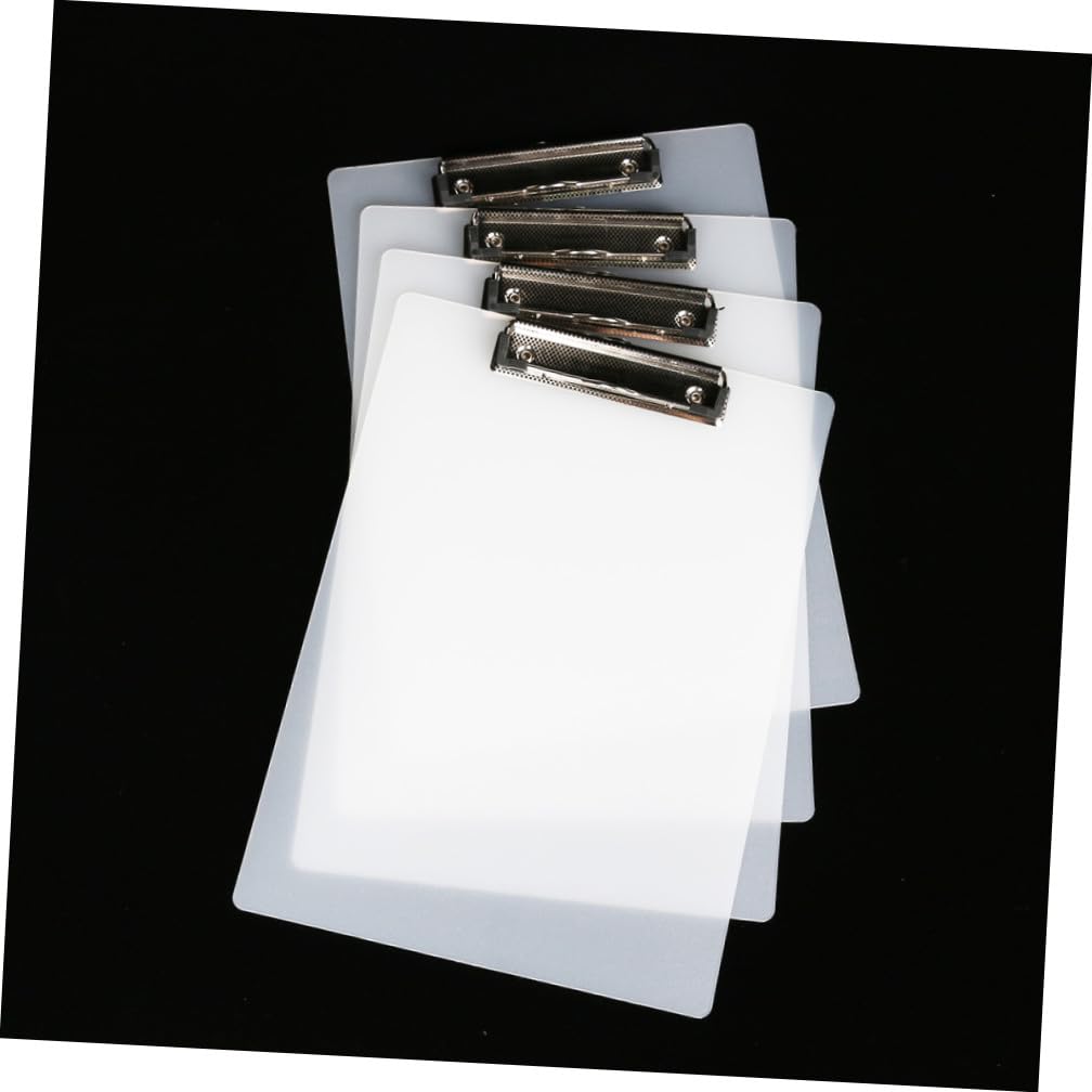 Portapapeles A4 de Plástico Blanco, Pack 10, Forma Ergonómica | Portapapeles de Escritura, Uso Fácil y Manejo Cómodo, Decoracion Colegio, Material Oficina y Papeleria