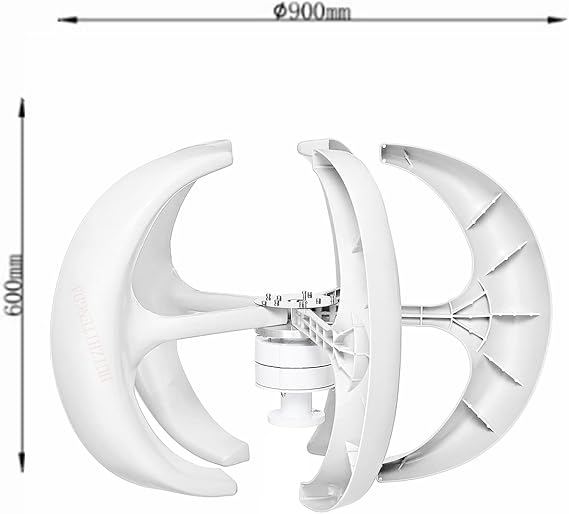 12000W Efficient Vertical Axis Wind Turbine Set, 220V 12V 24V 48V Low Noise DC Wind Turbine Generator with Controller for Home Or Camping (White,5 Blades)
