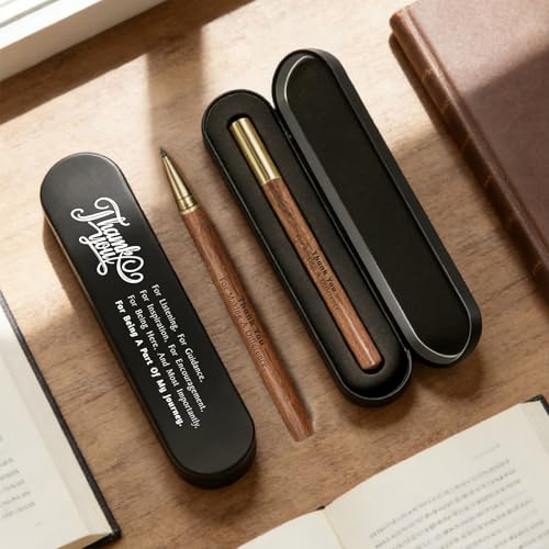 Set de bolígrafo gel de madera grabado para mentor miniatura 6
