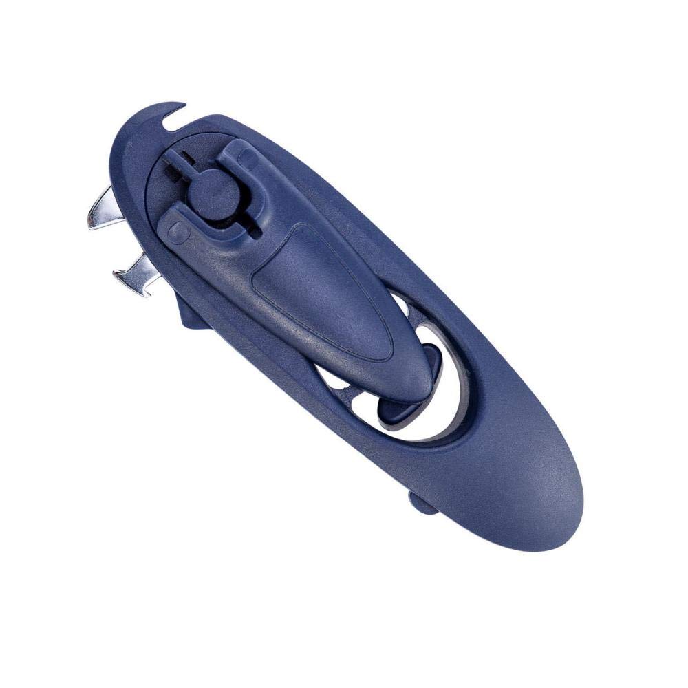 Ouvre-boîte manuelle 8 en 1 en acier inoxydable bleu pour cuisine