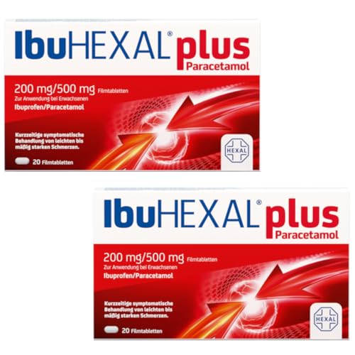 IbuHexal plus Paracetamol 200mg/500mg Filmtabletten Doppelpack 2x 20 Filmtabletten