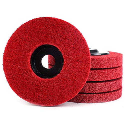 5Pcs 4" Nylon Fiber Buffing Polishing Wheel Sanding Abrasive Disc red 9P