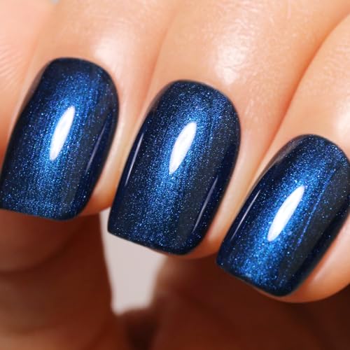Ozzeal Pearl Gel Nail Polish 0.5 Fl Oz Navy Blue Glitter Pearl Gel Nail Polish Sparkle Shimmer Fall Winter for Art DIY Manicure Soak off LED UV