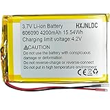 DC 3.7V 4200mah 606090 充電可能リチウムポリマー電池for DIY 3.7-5 V電子製品、内蔵2線電池を交換する