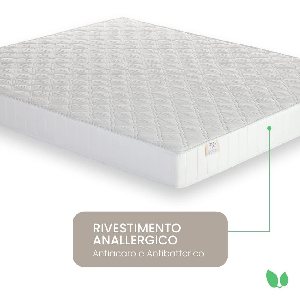 Farmarelax - Materasso Memory Matrimoniale 160x200, Alto 20 cm, Alleviamento punti di pressione, Ortopedico, Antiacaro, Anallergico e Antibatterico, 100% Made in Italy