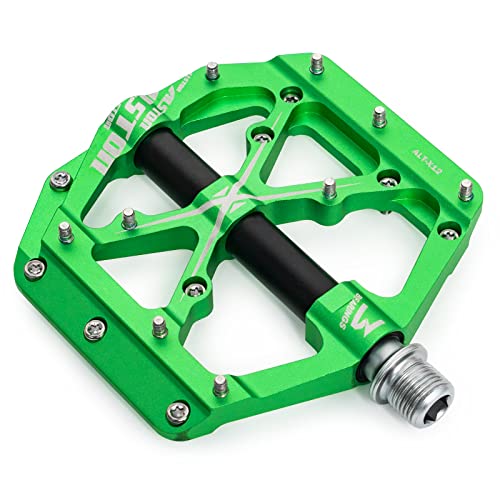 Alston Mountain Bike Pedals 3 Sealed Bearing Colorful Machined Cycling Ultra Strong Spindle Alloy Non-Slip Lightweight Pedal For Mtb And Road Bike 9/16" #TOP22