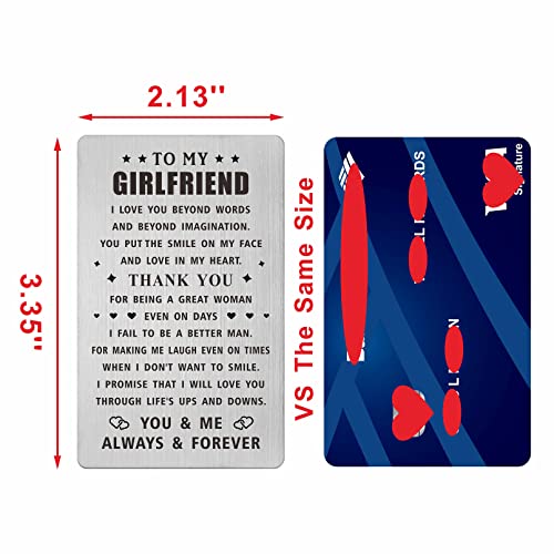 Emideary I Love You Beyond Words Greeting Card - Valentine's Day Gift for Girlfriend - Cute Wallet Card, Stainless Steel, Permanent Engraving2