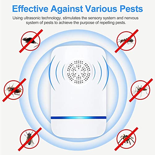 Image of Ultrasonic Pest Repeller, Silent Electronic Pest Repellent Plug in Indoor Pest Control, Insect Mosquito Killer Machine, Mosquito Repellent for House,Lizard, Rat, Cockroach (Pack of 4)