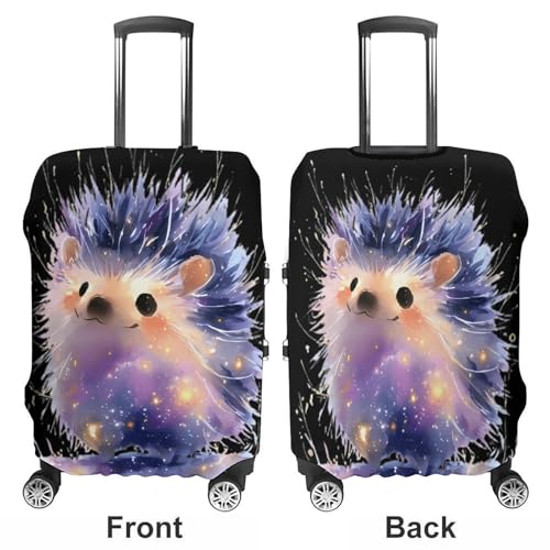 Watercolor Glowing Hedgehog Luggage Covers Washable Travel Suitcase Cover Elastic Baggage Protector3
