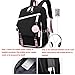 CUSALBOY Fashion Trend Backpack Anime Cosplay Laptop Backpack With USB and Cute Cartoon Pattern (black) (black 1)