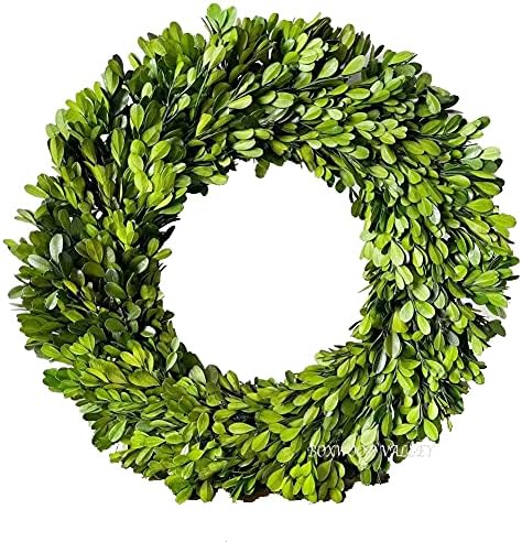 BoxwoodValley Preserved Boxwood Wreath 11 inch Green Garland for Indoor Thanksgiving Halloween Christmas Wreath Decor Stay Fresh for Years(11 inch)