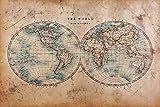 mappa del mondo vintage mappa canvas poster mappa antica pittura su tela poster e stampe vecchia mappa retrò wall art picture for soggiorno (color : dm918 a, size : 50x70cm unframed)