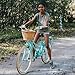 Glerc 24 Inch Beach Cruiser Bike, 6-Speed Hybrid City Bicycle for Girls Youth and Over 6 Years Old, Missy Bike with Wicker Basket & Lightweight, Mint