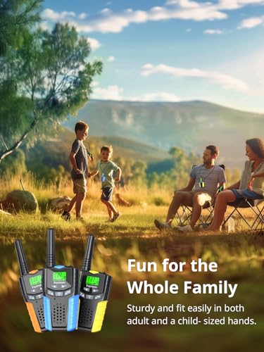Miniatura 6 de Walkie Talkie Niños Recargable, 48 Horas De Tiempo De Trabajo, 3 Kilómetros De Largo Alcance,Jregalo De Juguetes Al Aire Libre Para Niños De 3 A 12 Años, Paquete De 3