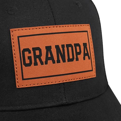 Image of Fathers Day Dad Papa Gifts from Daughter Son Wife, Unique Men's Hat for Dad Grandpa Husband, Leather Pattern Baseball Cap