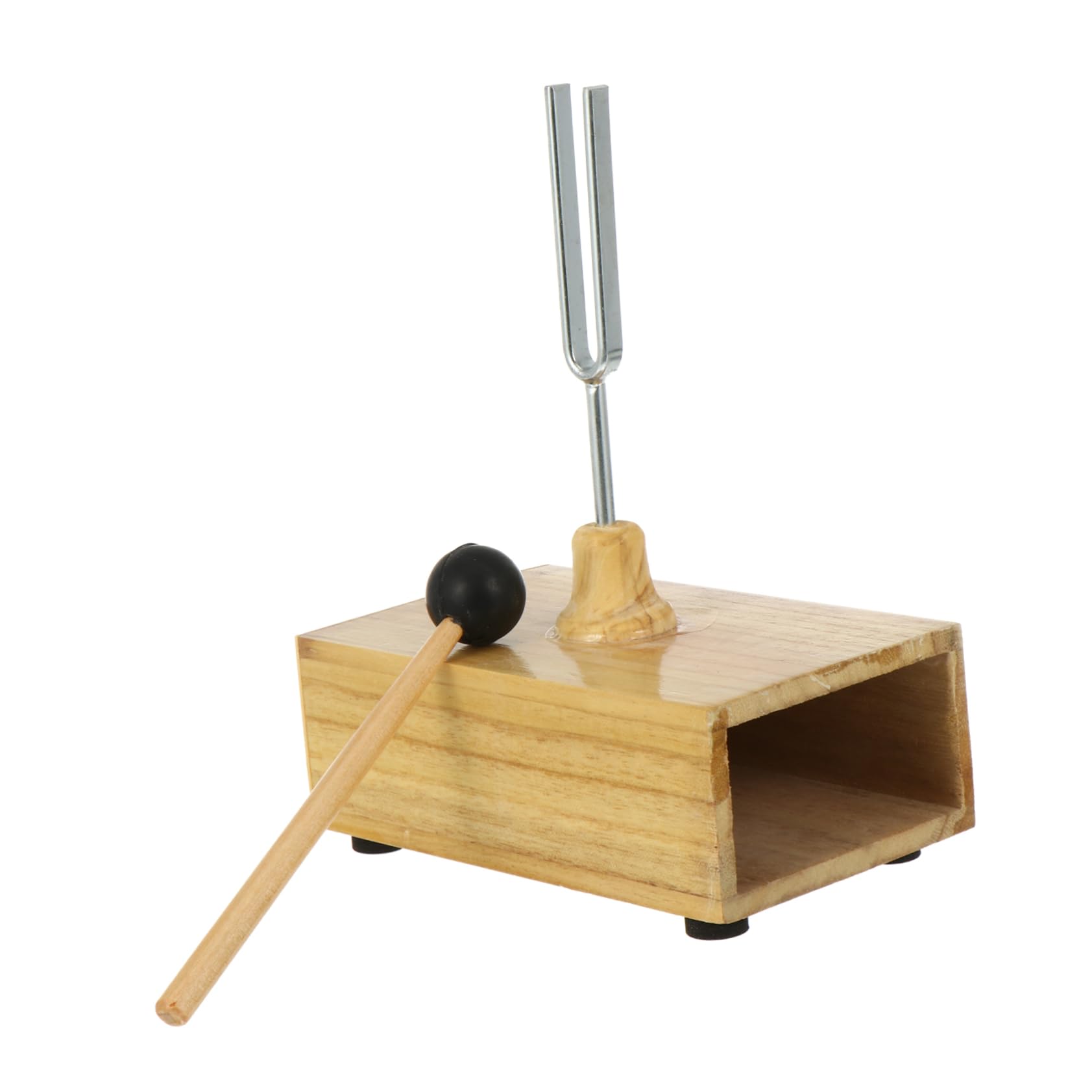 Mikinona Tuning Fork Experiment Kit 512hz Tuning Fork Physics Prop Wooden Speaker Resonance Tuning Fork Music Resonance Equipment Educational Science Toy