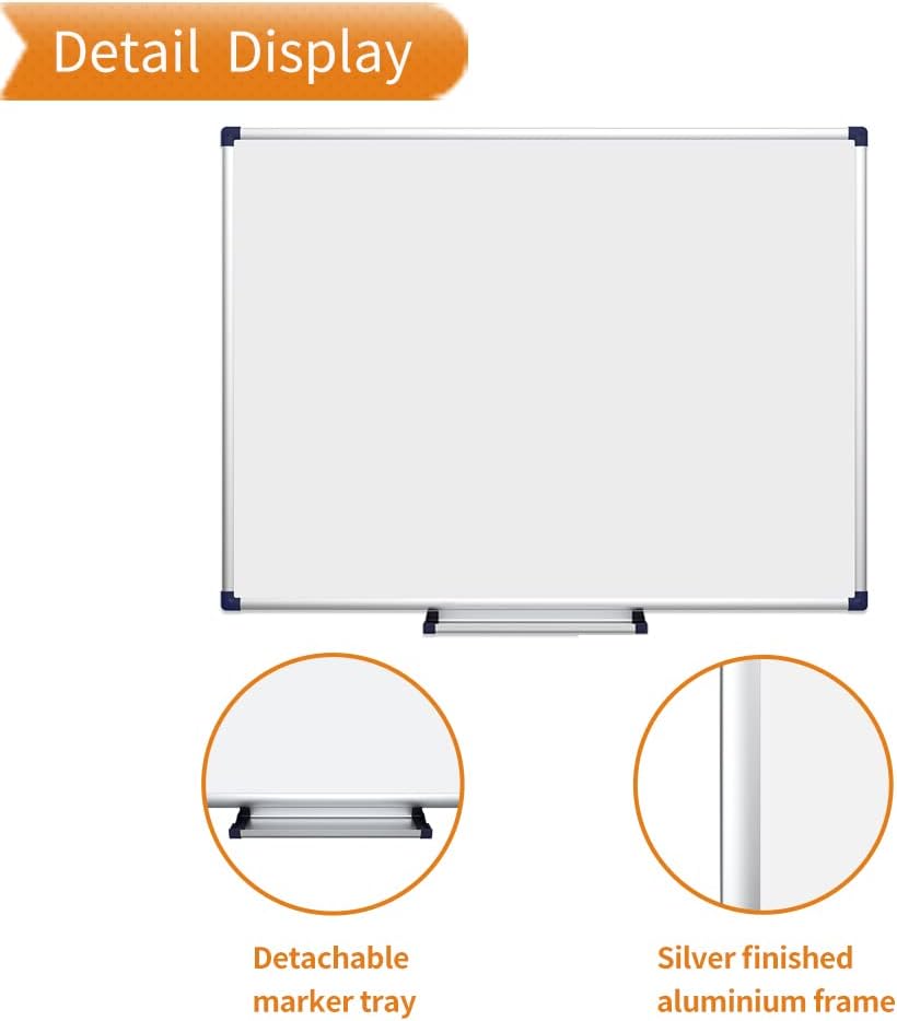VIZ-PRO Cat-Eye Magnetic Whiteboard/Dry Erase Board, 36 X 24 Inches, Silver Aluminium Frame