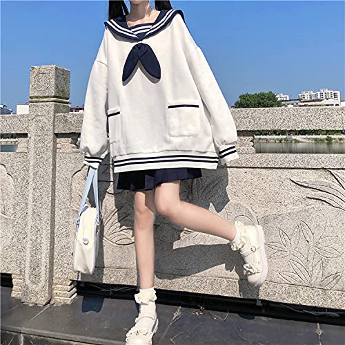 Amazon.co.jp: [NOBONU] セーラー風 トレーナー うさ耳 だぼだぼ