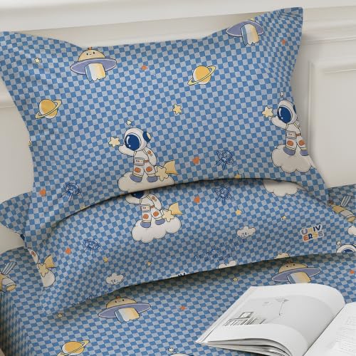 Image of Weave & Decor Cotton Feel Kids Bedsheet Double Bed 90x90 inches, Soft Fabric, Includes 2 Pillow Covers 20x30 inches