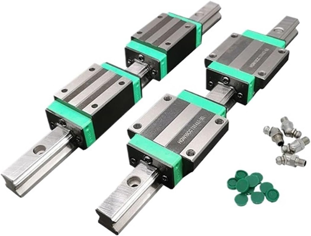 2Pcs HGR15 HGR20 HGR25 Linear Guide Rail + 4Pcs HGH15CA HGW15CC HGH20CA HGW20CC Blocks
