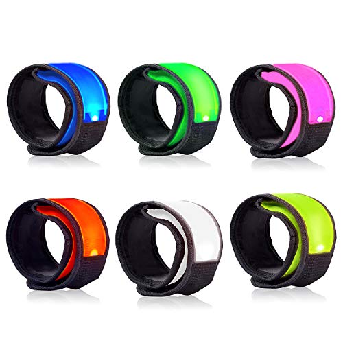 LOBKIN 6 Pack Safety Bracelets, LED Slap Armband Kids Walking at Night Safe LED Light Wrist Light Reflective Belt, Magic Band Running Lights for Runners (A) by LOBKIN - Used condition - US$8.08
