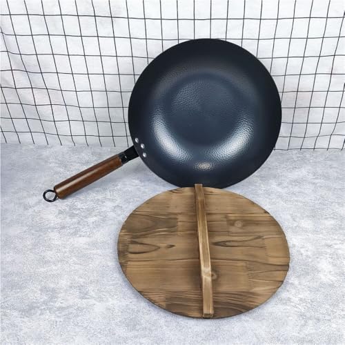 Wok con tapa de hierro fundido sin recubrimiento 32 cm miniatura 4