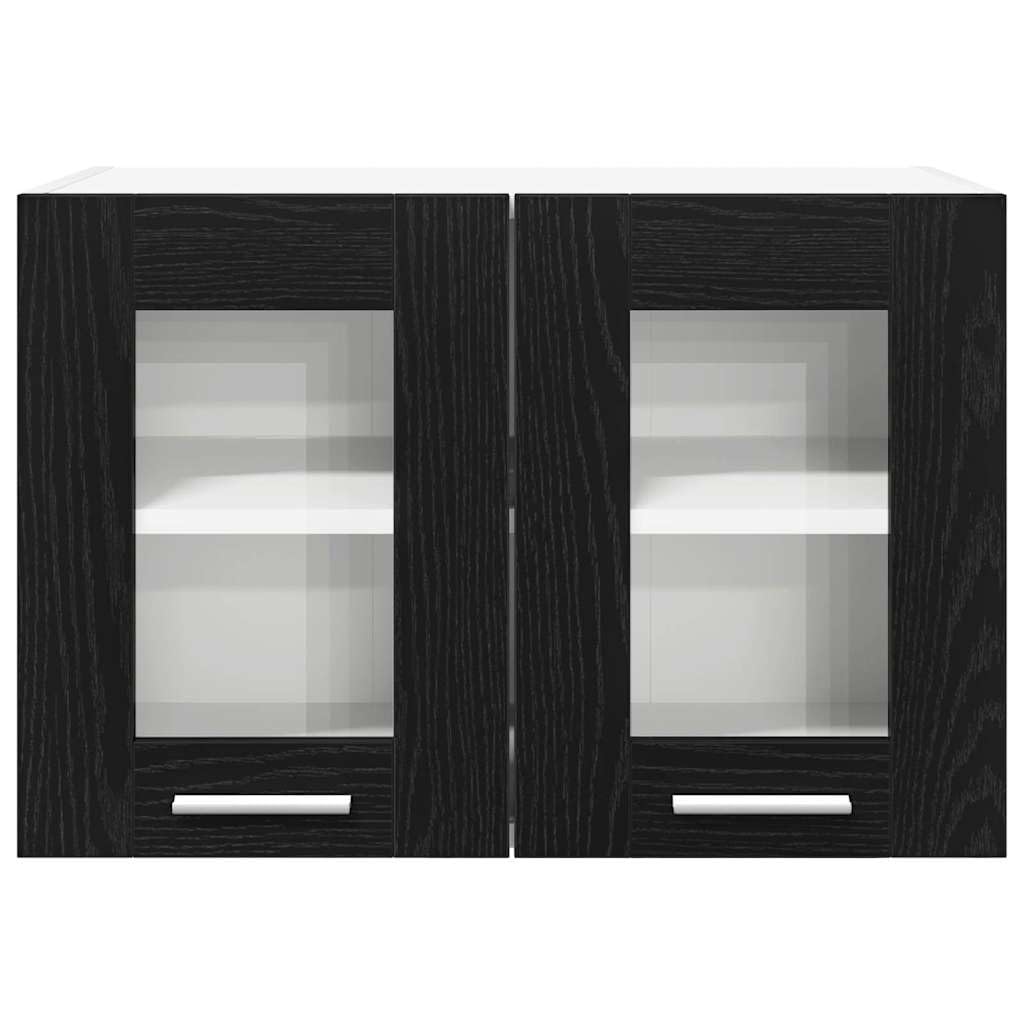 Moderno armario colgante negro efecto roble 60 x 31 x 40 cm, material de madera, armario de cocina duradero con 2 puertas, mucho espacio de almacenamiento para cocina