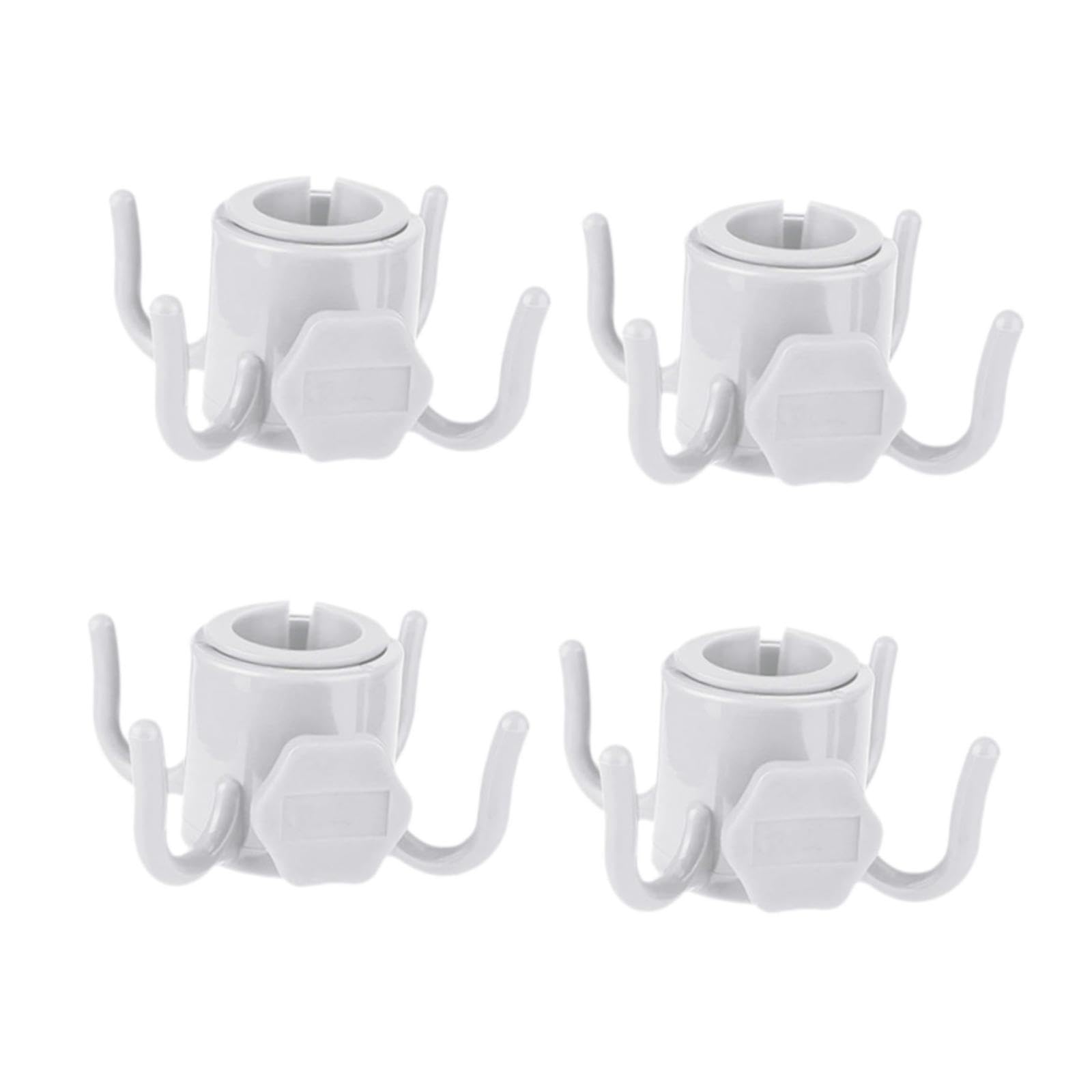 Garden Umbrella Hanger with 4 Hooks Space Saving Compact Center Diameter 3cm White 4pcs-image-35