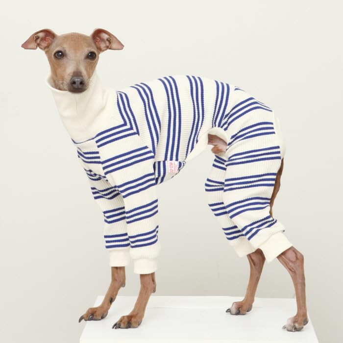 Amazon | イタグレ服 ボーダーロンパース つなぎ 伸縮性 小型犬 中型犬