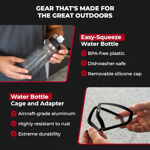 Bike Water Bottle Holder Combo with Squeeze Bottle