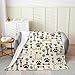 Homewish Cute Paw Print Throw Blanket Twin 60x80 Cartoon Colorful Bone Decorative Flannel Blanket for Kids Boys Girls Kawaii Animal Dog Pet Print Rustic Style Fleece Blanket for Sofa Car Chairs