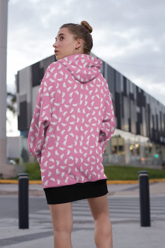 TheYaYaCafe All Over Printed Long Maternity Hoodies for Women, Maternity Sweatshirt for Women | Mom to be Sweatshirt for Women Peek a Boo_L 2