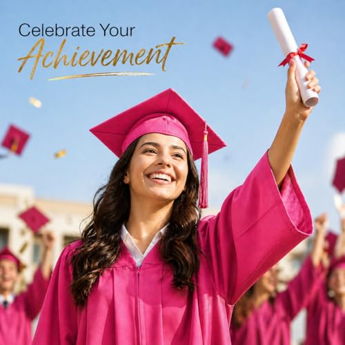 Image of Raj Costume Graduation Gown, Cap & Sash Set for Kids & Adults | Matte Polyester Academic Convocation Dress | Graduation Ceremony Robe for School, College & University Degree Day