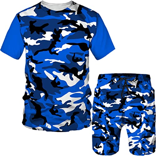 Survêtement d'été 2 pièces camouflage 3D homme XL ensemble short t-shirt