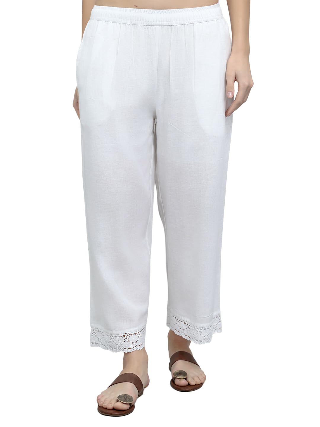 monte carlo Women Regular Fit Solid Plazo |High Waist Palazzo Pants for Women | Wide Leg Trouser Pants | Relaxed Fit Pleated Trousers for Casual & Semi-Formal Wear (Pack of 1)-picture-10