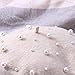 Beret Pearl Autumn Winter Cashmere Beret Starry Beaded Pearl Rivet Wool Beret (Beige)