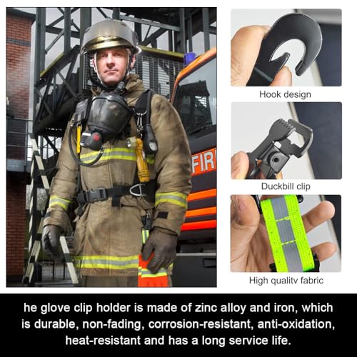 Handschuh Clip Halter,Handschuh Halterung,Handschuh clips mit Plastik-Karabiner,Handschuhhalter,Handschuh Grabber Halter Aufhänger,Feuerwehr Handschuhhalter,Doppelter Clip,für Hut Handschuh,1 Stück