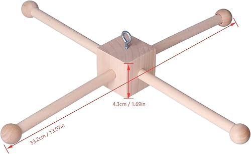 Miniatura 6 de Marco de madera para cuna de bebé, colgador móvil de madera para habitación de bebé, soporte de madera