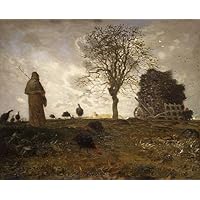 油彩画ミレー　仮題「牛のいる風景」F12サイズ　MUSEE ORSEYシール 油彩画ミレー 仮題「牛のいる風景」F12サイズ MUSEE ORSEYシール