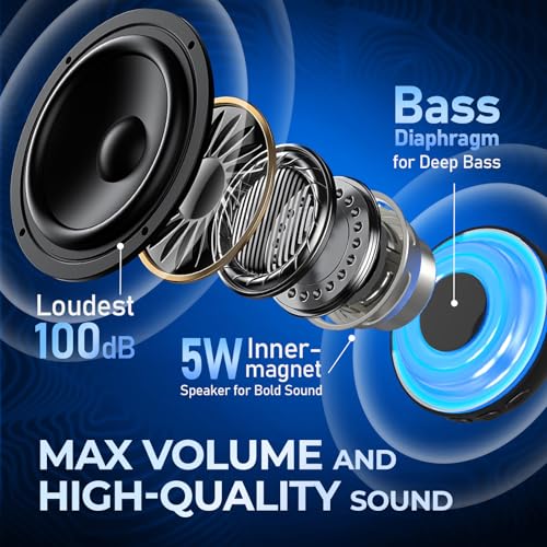 Image of PRUNUS M2 Magnetic Bluetooth Speaker, Portable Mini Bluetooth Speaker Small with Cell Phone Stand, 7H Play, 5W Internal-Magnet Loudspeaker,TWS, RGB Light, TF Card Play, with Magnetic Ring and Lanyard