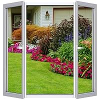 2 Stück Fliegengitter für Fenster 170x180 cm -DIY Selbstklebendes Insektenschutz für Fenster,Kein Bohren nötig,Mit Schneidewerkzeug | Transparent feinmaschig moskitonetz fenster,Schwarz