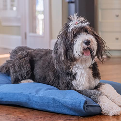 Mayfield Denim Large Dog Bed Cover - Zippered Duvet for Pet Bed - Extra Protection for Dog Bed Mattress or DIY Pet Bed with Pillows and Stuffing - Chambray - Made in USA Dog Bed Cover Only