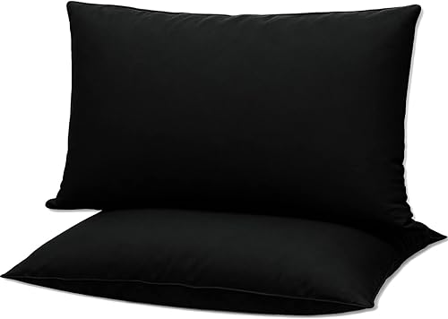 Juego de 2 almohadas de cama planas ultra delgadas tamaño estándar, extra suaves, alternativas a las almohadas de plumas, para dormir de estómago,