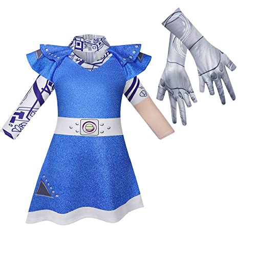 Forlcool Zombies Alien Girls Dress Zombies Cosplay Dress Up Halloween Party Costume (Blue C,11-12 Years,11 Years,12 Years)