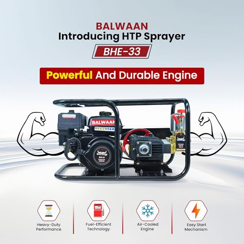 Image of Balwaan Krishi 6.5 HP 4 Stroke Portable HTP Power Sprayer | BHE 33 | High Pressure Portable Pesticide Sprayer for Agriculture
