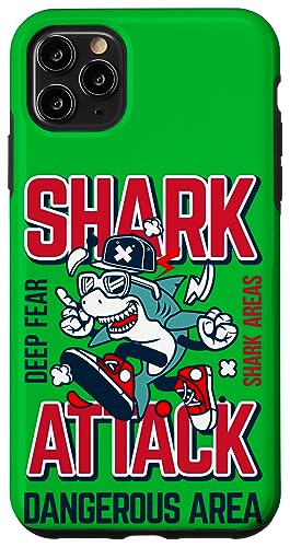 Sharks Graphic Tees - Funny Shark Attack Graphic Design �X�}�z�P�[�X iPhone 11 Pro Max �p